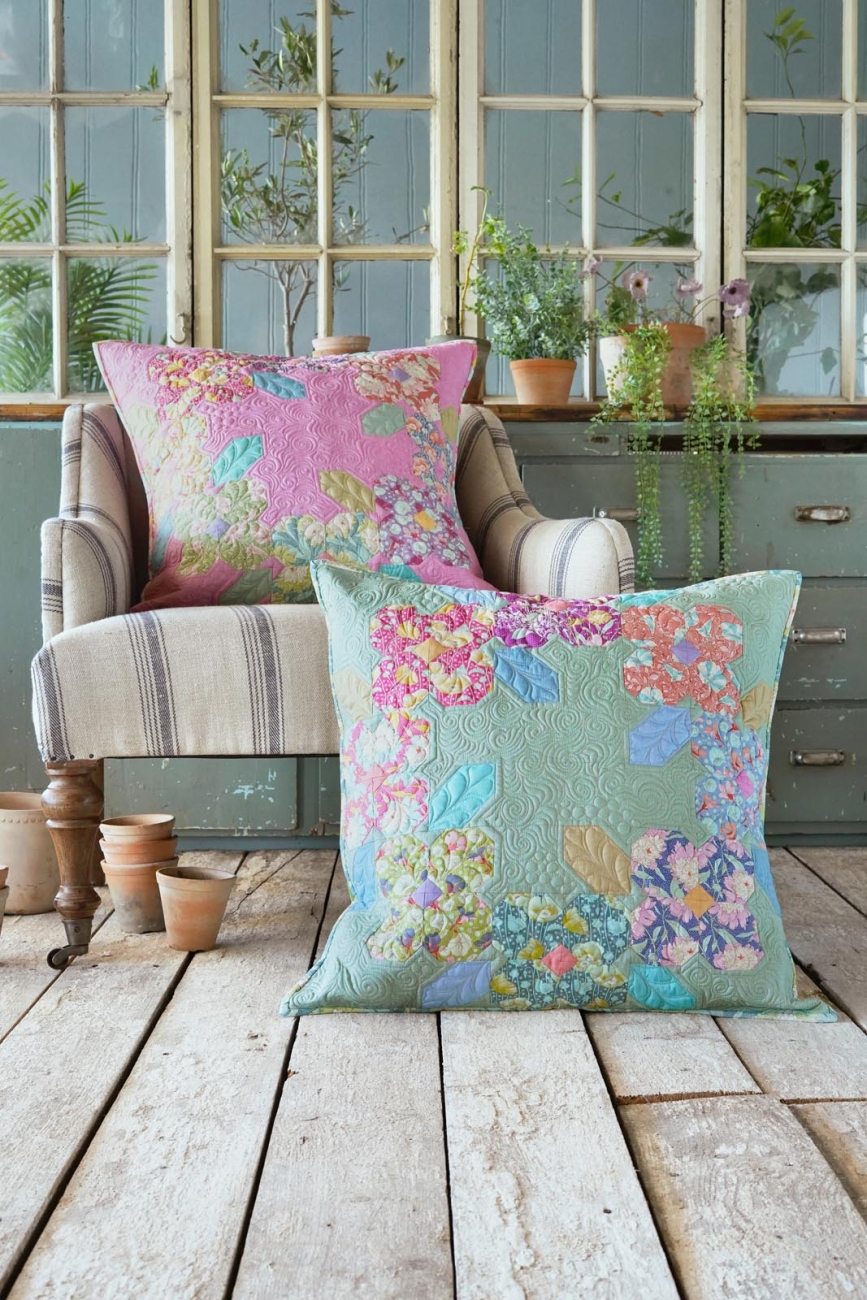 Tilda Patchwork Stoff Baumwolle - Gardenlife - Striped Petunia Green